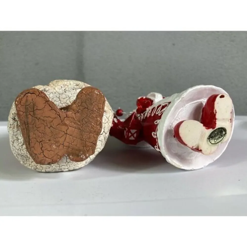 Vintage Late ’80s-Early ’90s Santa‎ Claus Ornament Lot (Set of 2) Crackle Finish